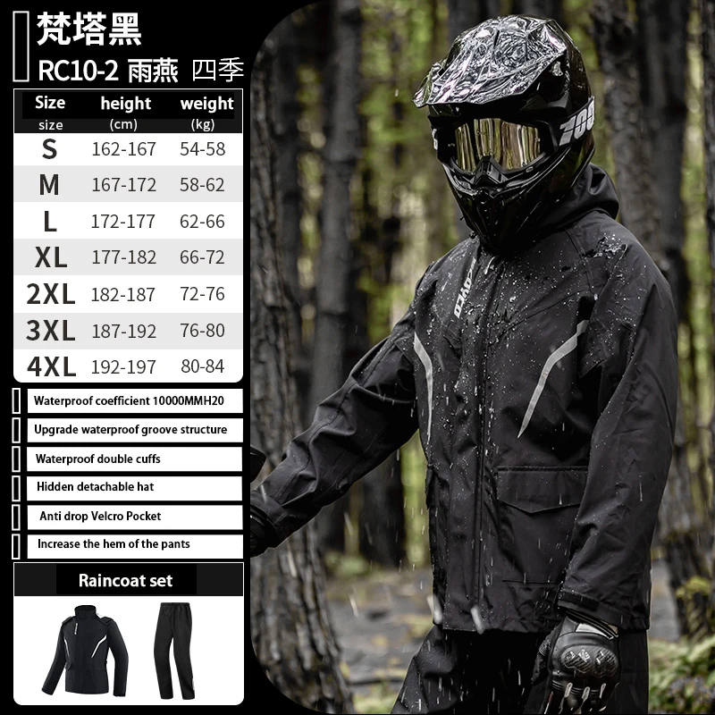 

Motorcycle Raincoat Men Women Split Type Raincoat Set Rainstorm Prevention Jacket Pants Moto Raincoat For Camping Hiking Fishing