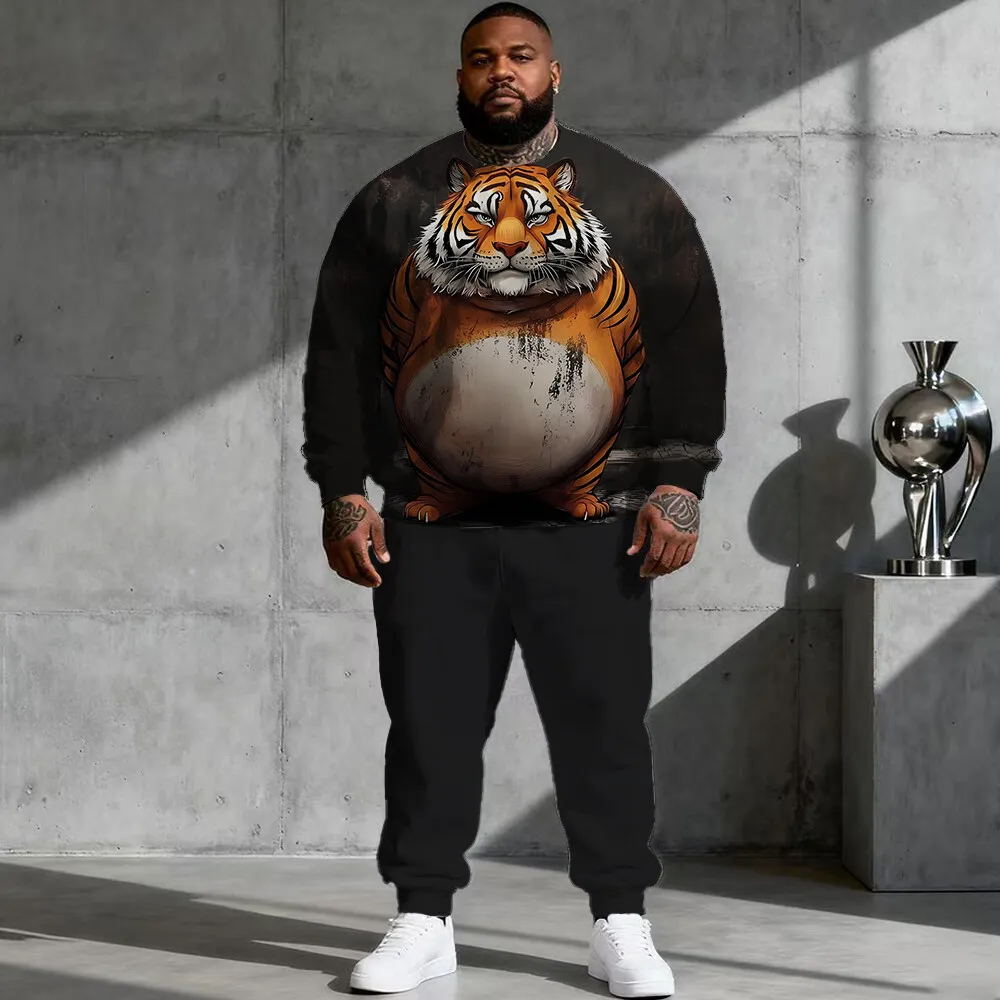 

Мужская толстовка больших размеров S-9xl: забавные животные Vibes — 2 предмета, игривая модная, мягкая теплая ткань, химерные принты Critter