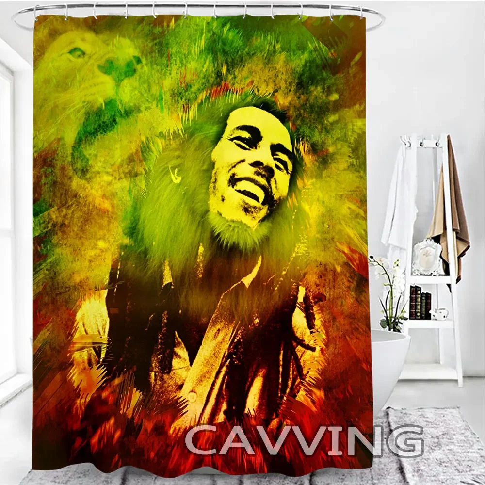 Bob Marley 3D Printed  Shower Curtain Waterproof Bathroom Curtain Anti-slip Bath Mat Set Toilet Rugs Carpet Home  02