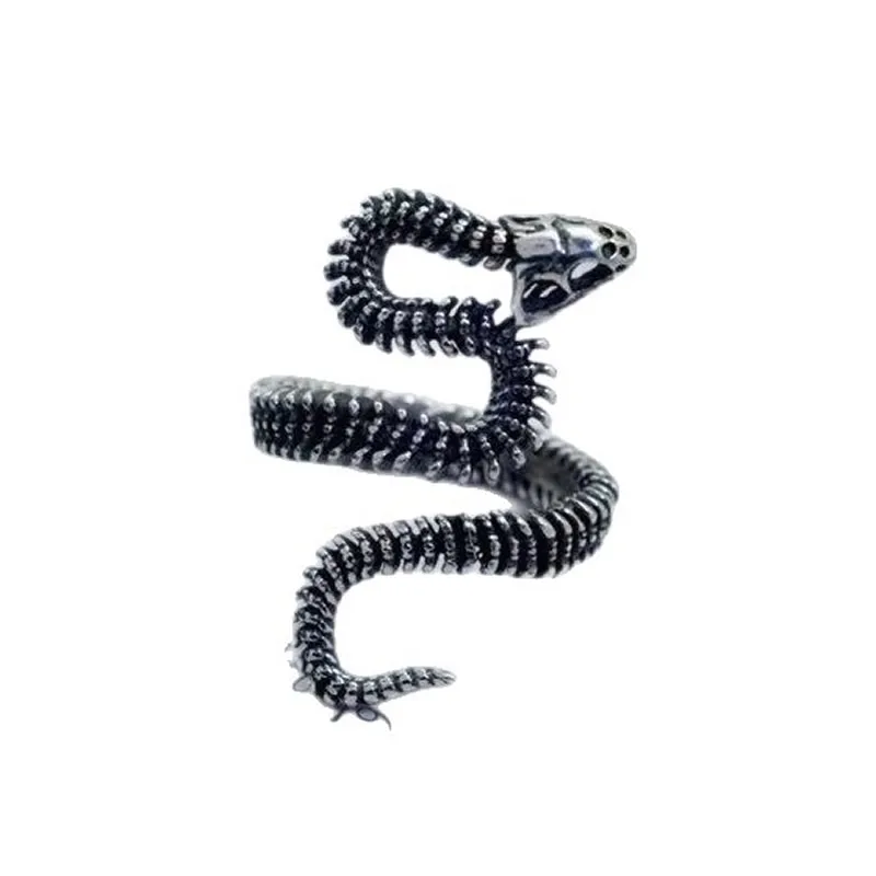 

Solid S925 Silver Ring Open Size Snake Ring Stamp S925