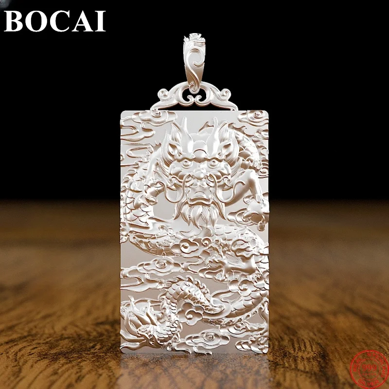 

BOCAI S999 Sterling Silver Pendants for Women Men New Fashion Domineering Chinese Dragon Totem Punk Jewelry Free Shipping