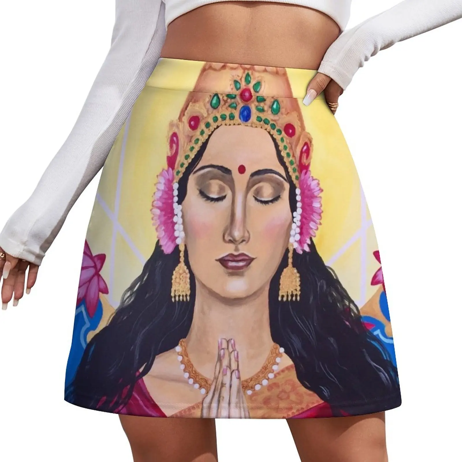 

Goddess Lakshmi Mini Skirt clothes for woman dresses for prom Female clothing Mini Skirt