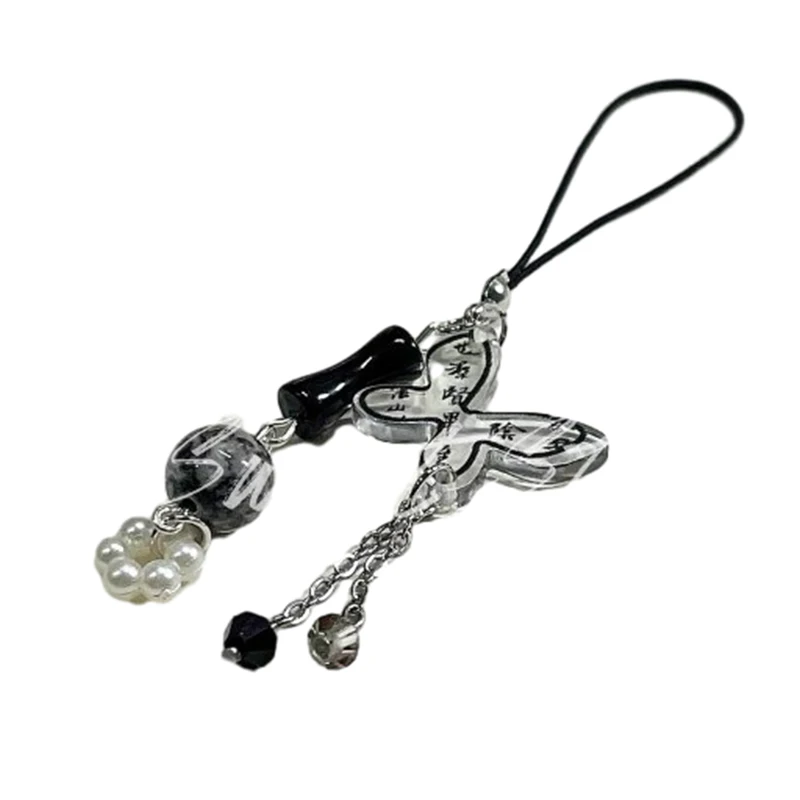 

Retro Chinese Style Delicate Bow Fan-shaped Cell Phone Pendant Bag Charm Fashion Creative Backpack Decoration Jewelry Gift