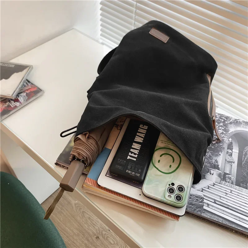 2024 Trend Retro Men\'s Canvas Chest Bag Hip Hop Streetwear Youth Shoulder bag Minimalist Large Capacity Crossbody Bags for Men