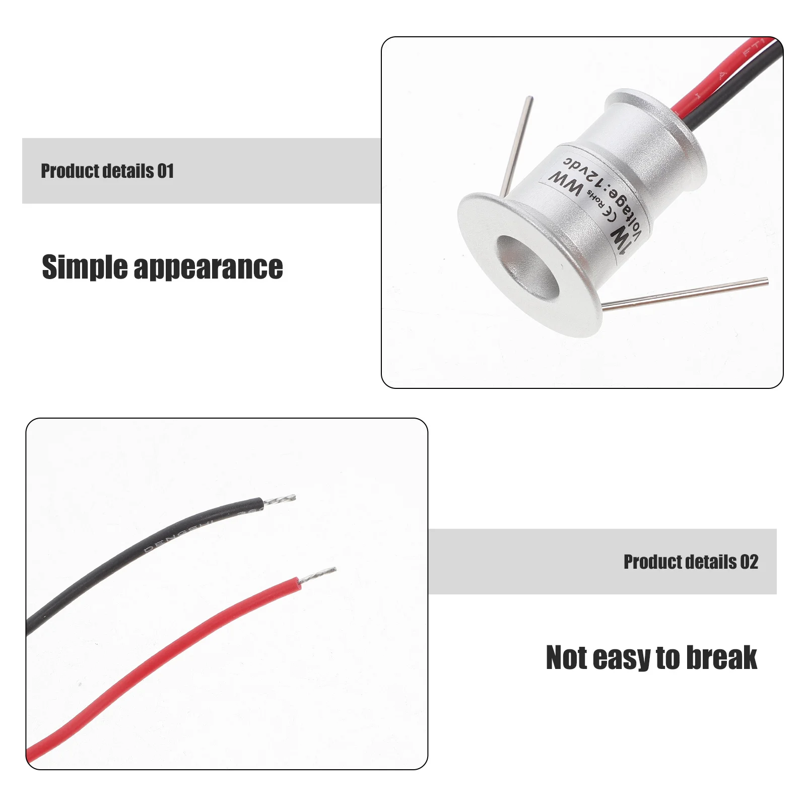 2 قطعة أضواء Led صغيرة 1 واط Dc12V المدمجة راحة أسفل ضوء لخزانة Rv قارب خزانة عرض الرف عصا على جدار السقف #6