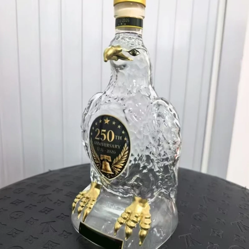 American Bird 250Th Anniversary Commemorative Bottle, 1776-2026 US Patriotic Whiskeys Decanter with Bells Emblemed, Home KXRE