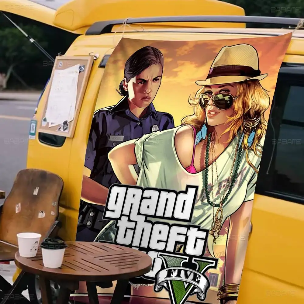 Grand Theft-Auto GTA-V Game Family Gatherings Outdoor Atmosphere Flags Camping Decorations