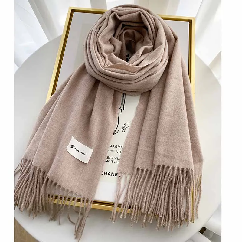 VISROVER new 34 colors woman cashmere winter scarf fashion female Wool handfeel Winter shawl  solid color winter wraps Gift