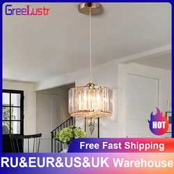 Nordic Crystal Chandeliers Surface Mounted Ceiling Lights Bedroom Bedside Lighting Fixture LED E27 Plafonniers Hanging Lamp Gold