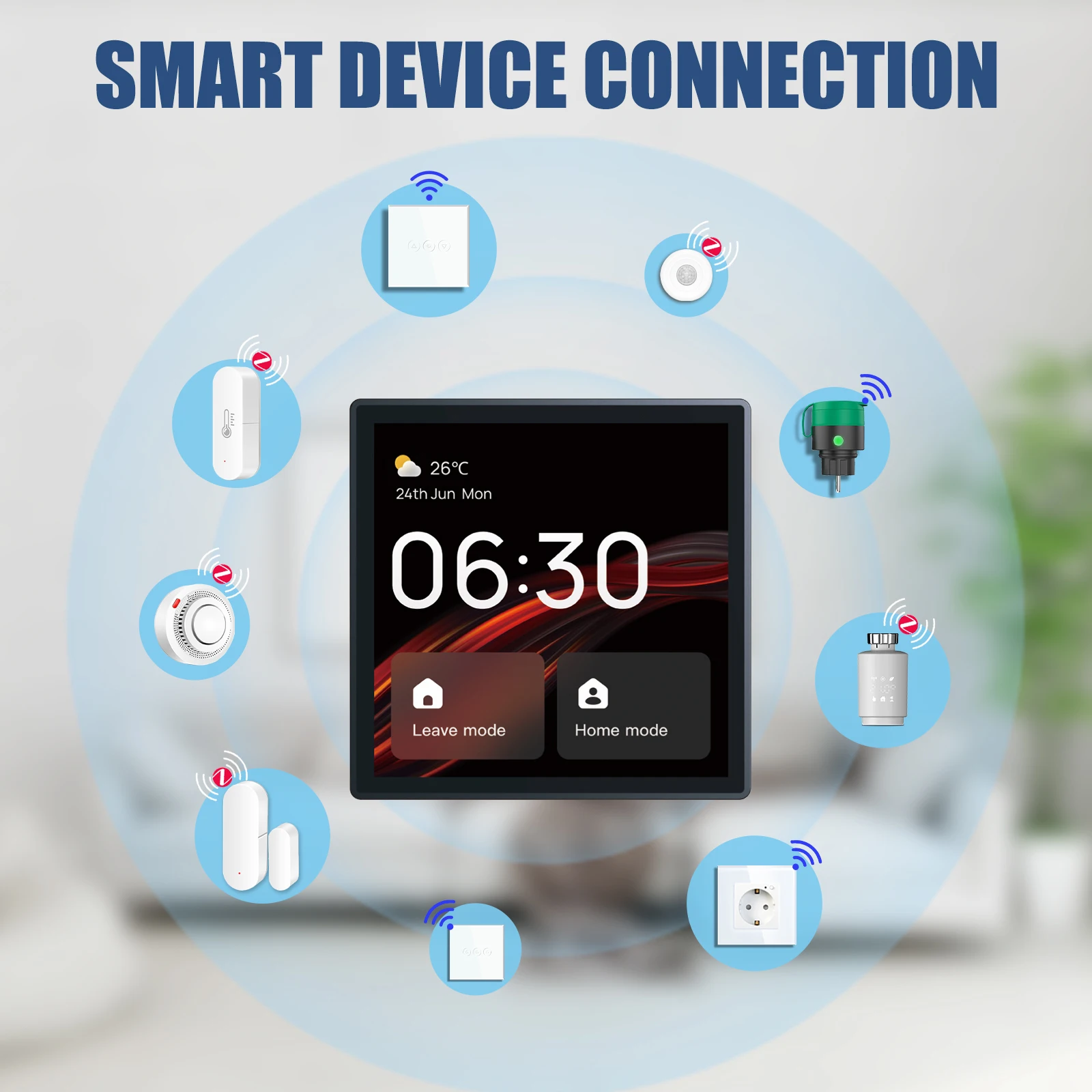 BSEED Tuya Smart Touch Screen Zigbee Center Control Panel Voice Control Alexa Built-in For Intelligent Scence 4 Inches Screen