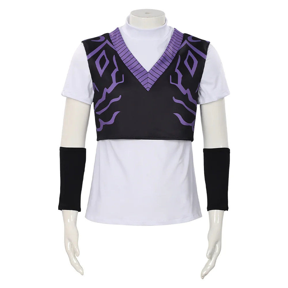 سر تأثيري سترة Kpop شيطان الصيادين زي الأرجواني سترة قميص واقي المعصم للرجال فانتازيا هالوين كرنفال حفلة البدلة