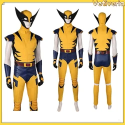 Adult Wolf Logan Cosplay Men Vest Pants Costume Fantasia Cartoon X 97 Super Villain Roleplay for Outfits Halloween Party Clothes