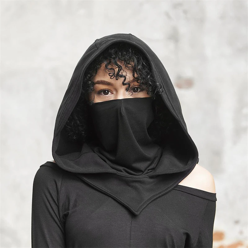 Unisex Halloween Kostüme Medieval Maske Hut Cosplay Renaissance Mit Kapuze Mantel Cape Gugel Assassins Schwarz Gothic Vampire Zubehör