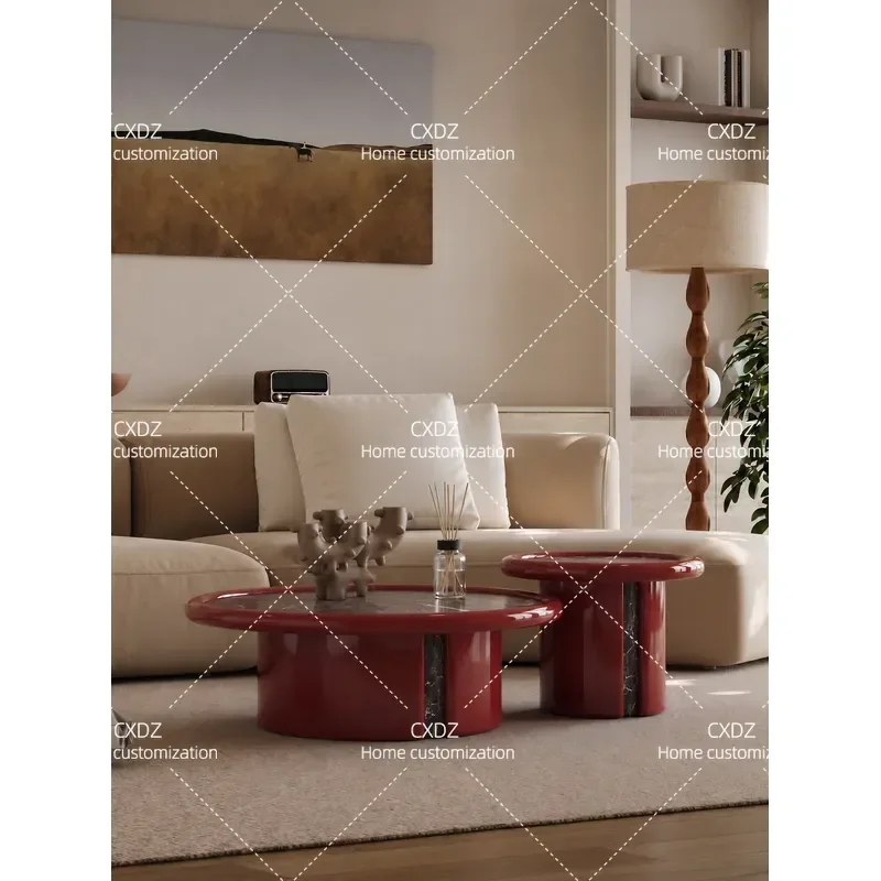 Modern Minimalist Round Coffee Table Set for Living Room Small Apartment Creative Combination Side Tables 2026 New Design