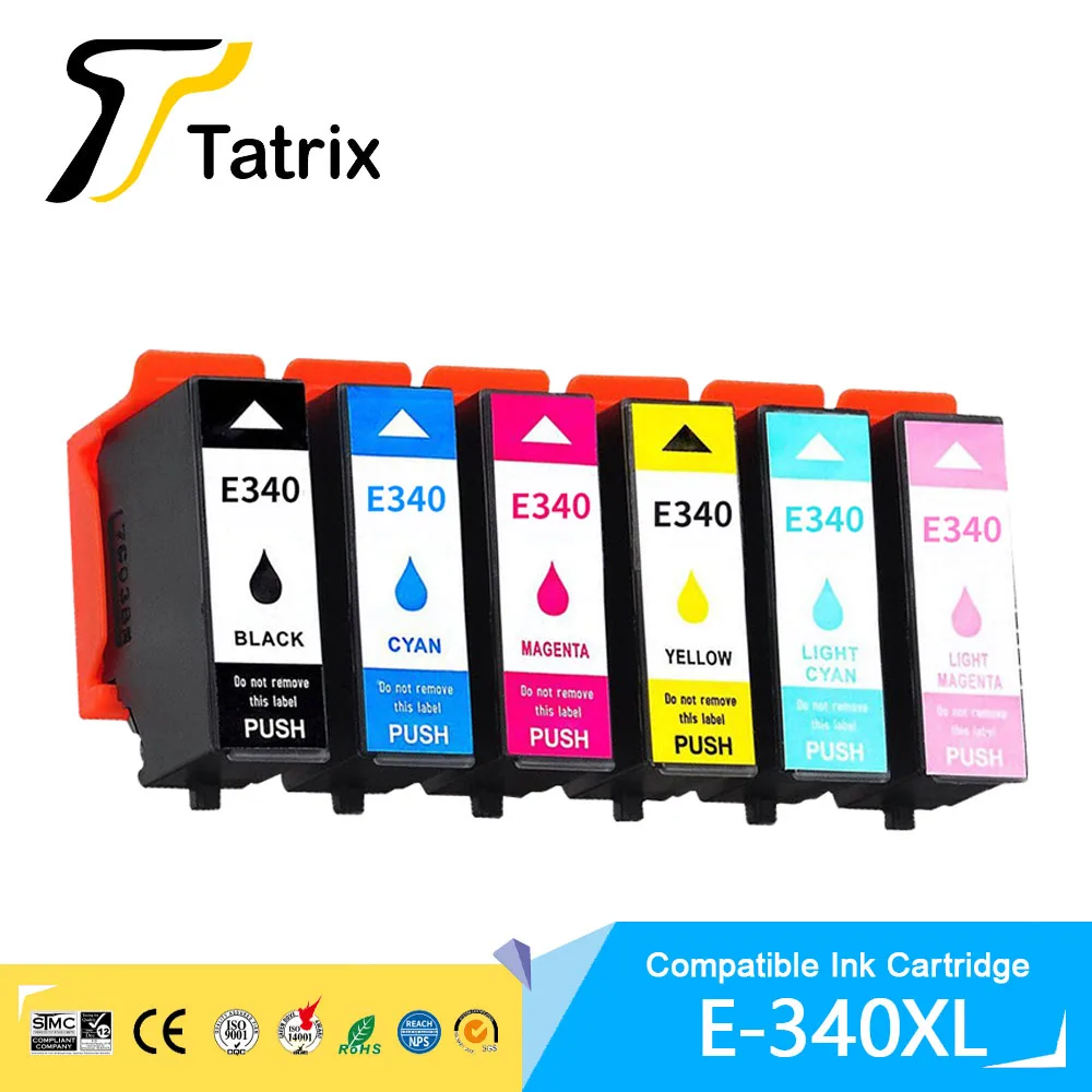 

Tatrix 340XL T340XL 340 T340 Premium Color Compatible Ink Cartridge for Epson Expression Photo XP-8800 Printer