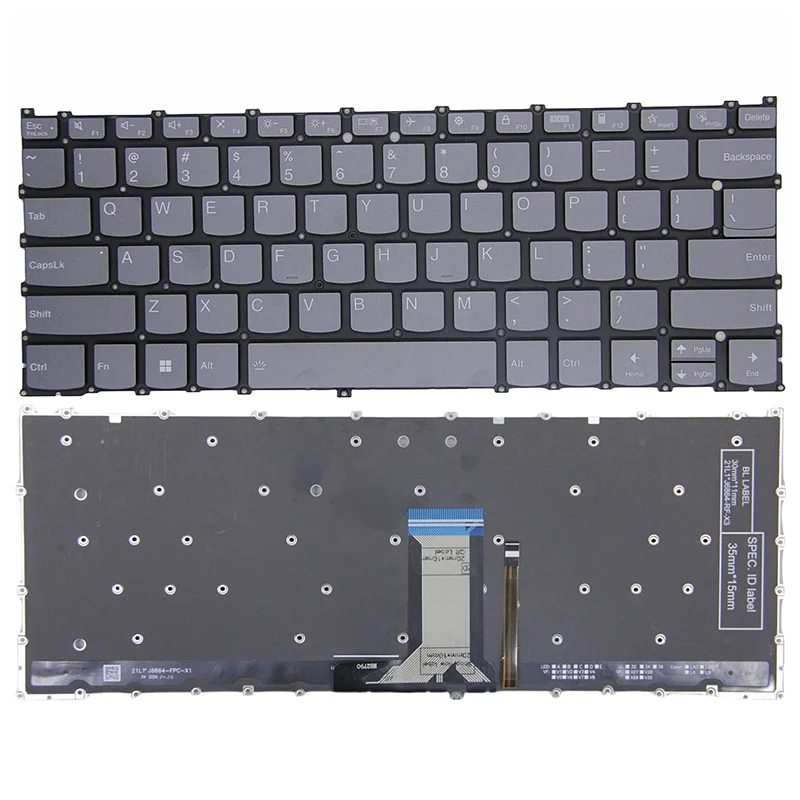 

New US Keyboard For Lenovo Yoga 7 14 ARP8 Yoga 7 14 IRL8 Slim 5 14ABR8 Gray Color