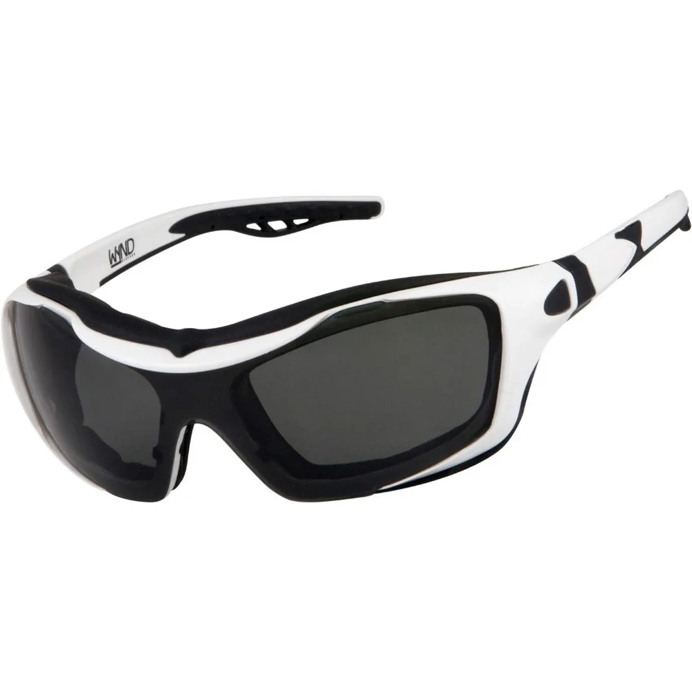 

Wraparound Smoke Lens Motorcycle Riding Glasses for Extreme Sports in White Frame