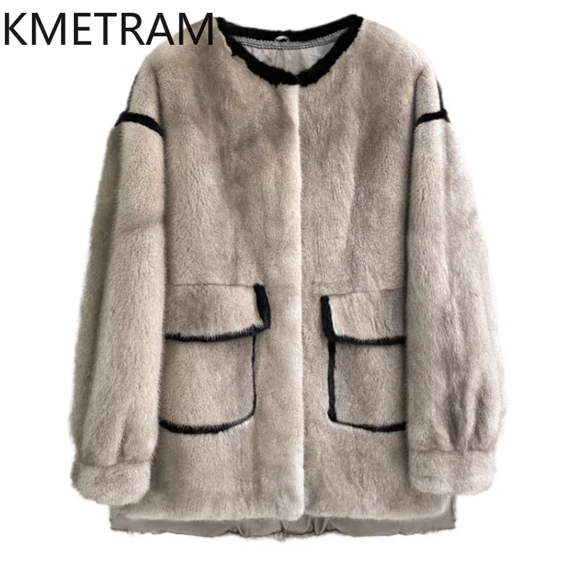 Real Mink Fur Coat Women Mid Length Luxury Fur Jacket 2024 Trending Fashion Winter Clothes Woman New in Outerwears шуба женская