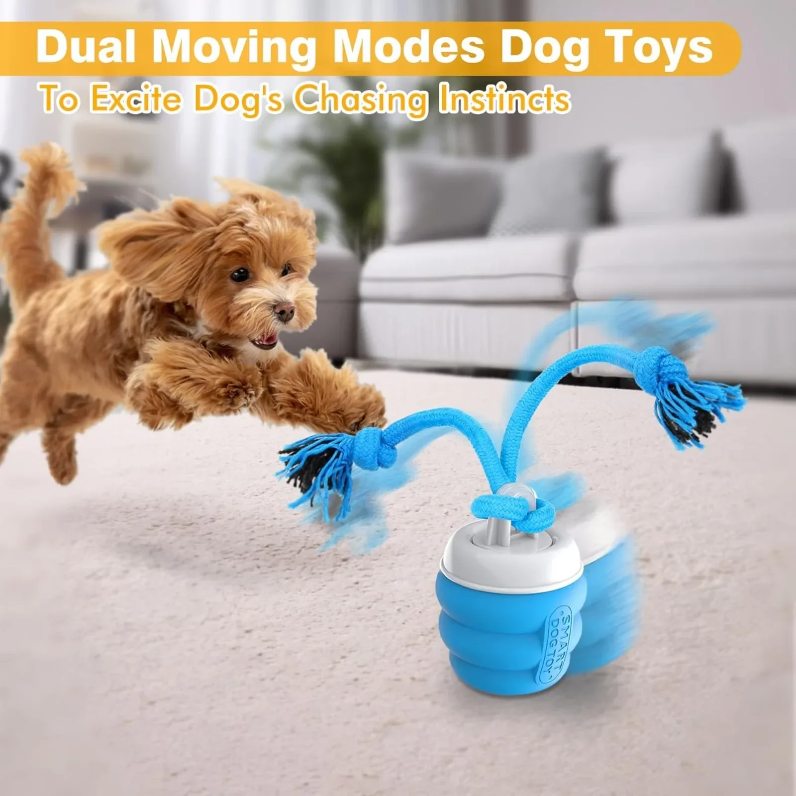 Interactive Dog Toy Ball - Fun Mobile Dog Toy to Keep Them Busy | Rechargeable Smart Automatic Dog Ball to Relieve Boredom KLYM