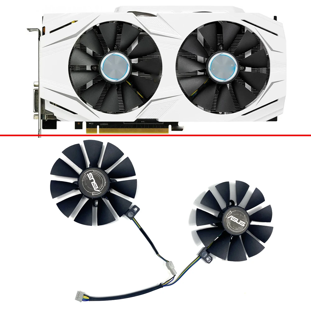 NOWY wentylator chłodzący 87MM GTX1060 GTX1070 RX480 do karty graficznej ASUS GTX 1060 1070 RX 480 T 129215 Wentylatory chłodzące SU PLD09210S12HH 28 mm