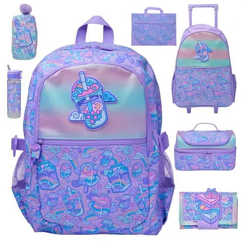 Australian Purple Cup Series Backpack Student Outdoor Leisure Bag Large Capacity Trolley Backpack Outing Lunch Bag Holiday Gift