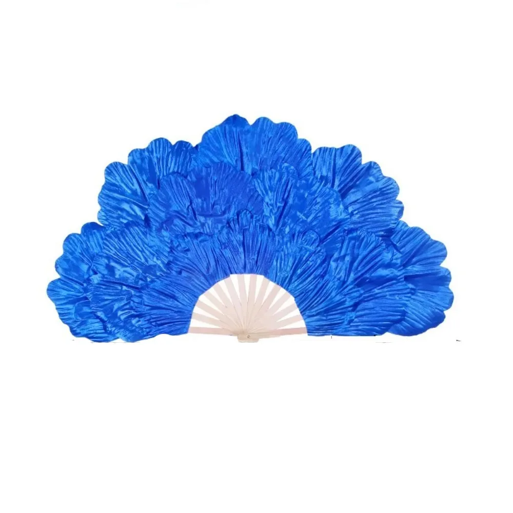 Chinese Style Peony Petal Dancing Fan Multi-layered Large Size Yangko Performance Fan Bamboo Frame Flower Folding Fan