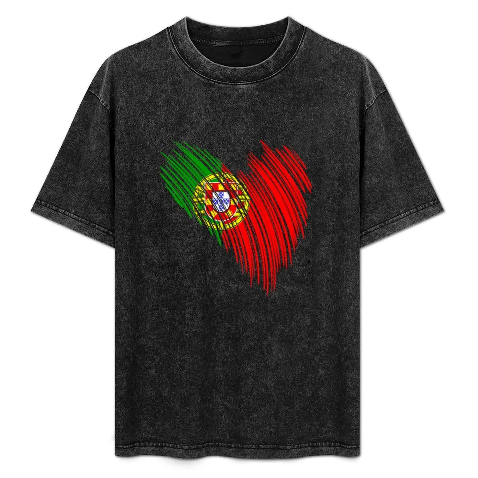 Portuguese flag Portugal gift idea T-Shirt Large Size Casual Tee Shirt