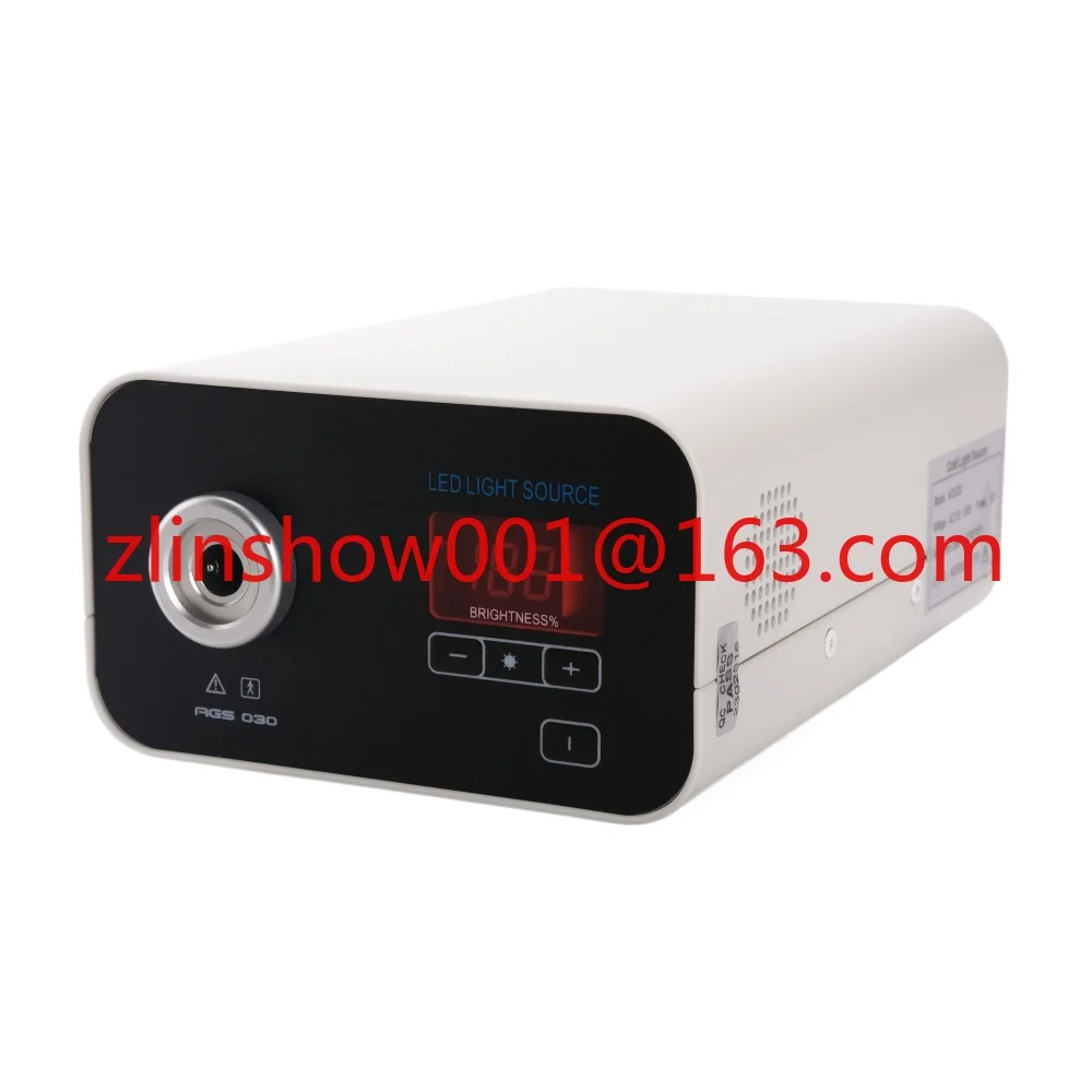 مصدر ضوء LED صغير للمنظار الطبي 30 وات، مصدر ضوء بارد محمول مع كابل ألياف بصرية لجراحة الأنف والأذن والحنجرة