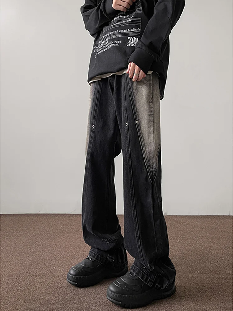 

Мужские джинсы прямого кроя в стиле хип-хоп, эластичные, в американском стиле, модные, повседневные, удобные, длинные брюки