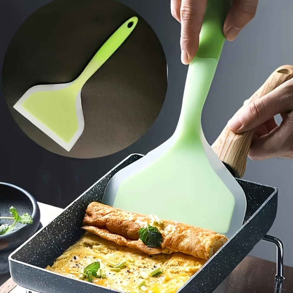 High-Quality Silicone Pancake Tools Heat-Resistant NonStick Frying Pan for Frying Eggs Tamagoyaki Fish Baking Tools Random Color