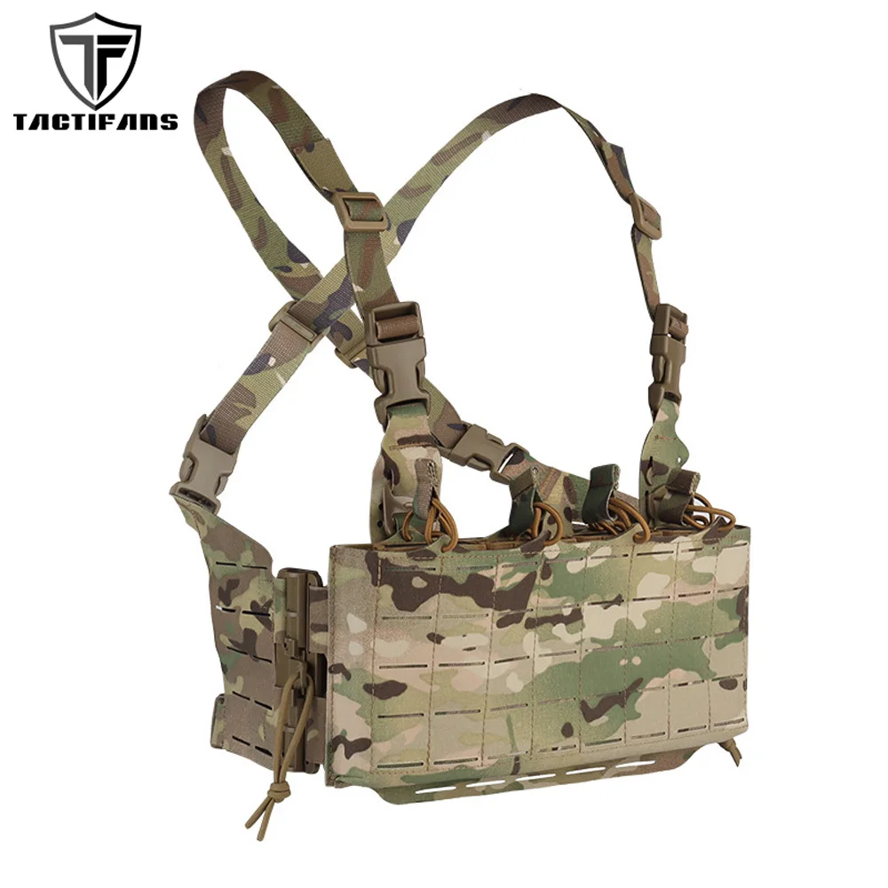 

Tactical Chest Rig Laser Cut X Harness Quad Magazine Holder Front Placard Elastic Pouch Paintball Airsoft Hunting Vest