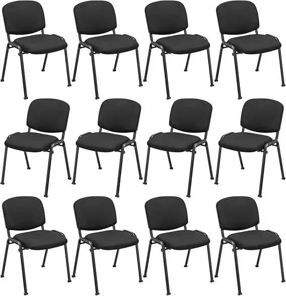 

Conference Room Chairs Set of 8, Stackable Office Guest Chairs with Upholstered Back & Seat, Ergonomic Office Reception Chairs