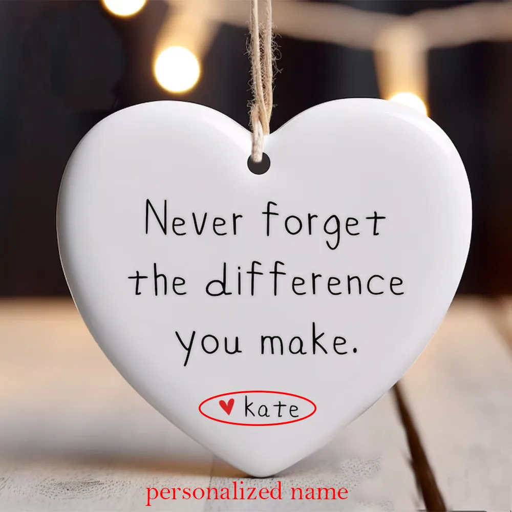 Personalized name Never forget the difference you make Christmas Ornament item 2024 Gift for Coworkers party decoration supplies