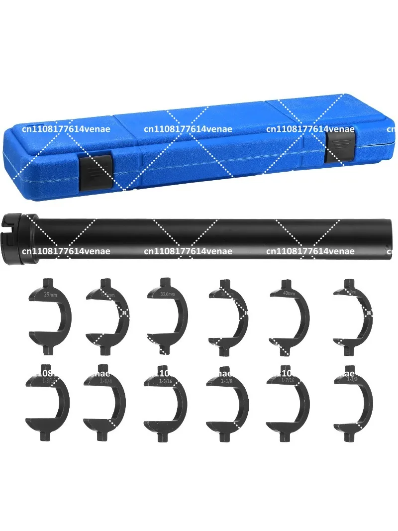 13pcs Steering Tie Rod Wrench Set Universal Inner Ball Head Removal Tool with 12 Crowfoot Adapters Carbon Steel