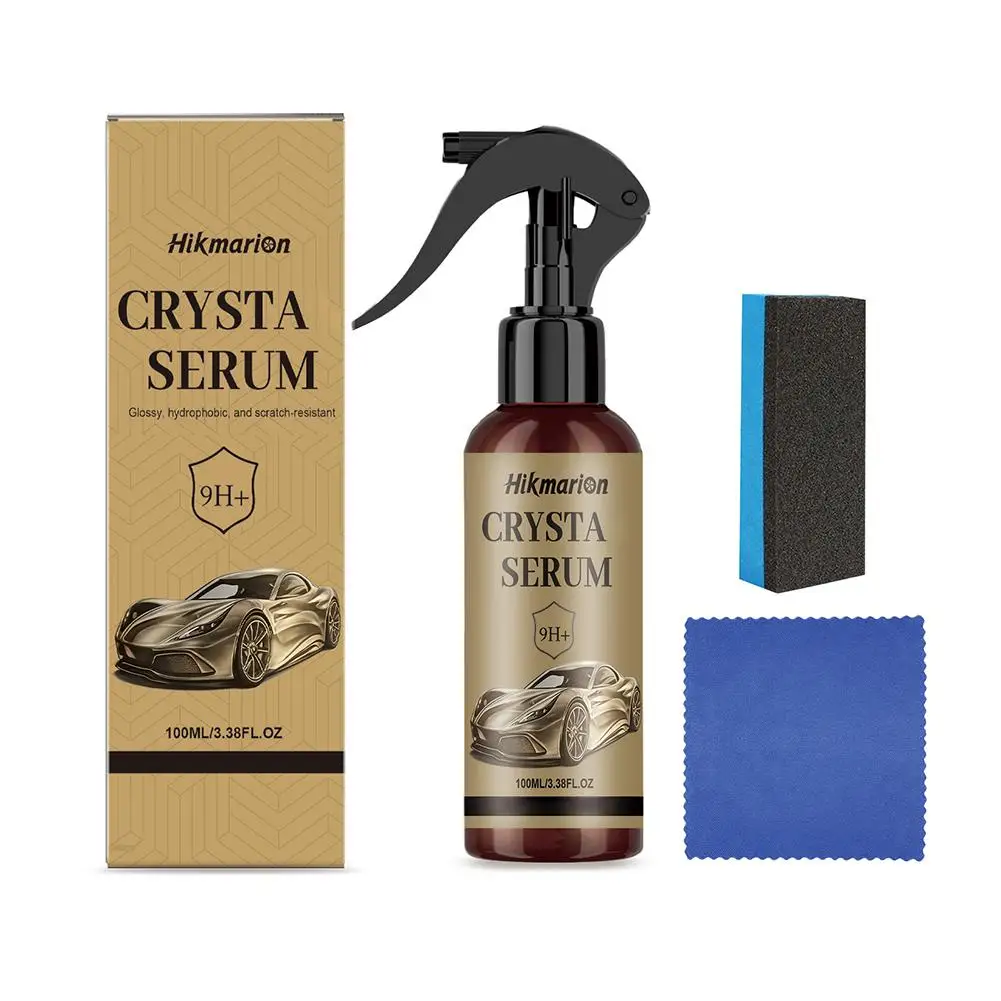 Car Coating Spray Bottle Ceramic Coating Formula Scratch Protection Mirror Finish Easy Apply  Applicator Pad Microfiber Towel