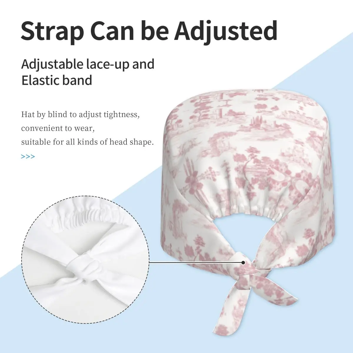 Винтажная рабочая кепка Toile De Jouy на заказ, удобная рабочая кепка для мужчин и женщин, румяно-розовая, белая, хирургическая шапка, скрабы для медсестры