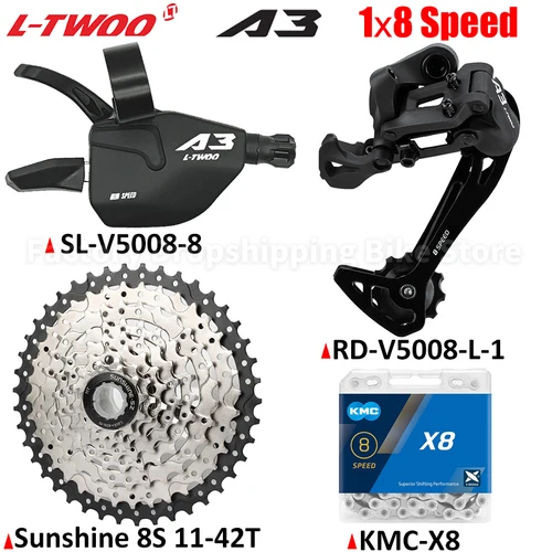 LTWOO A3 MTB 1x8 Kits de transmisión de velocidades desviador trasero 1:1 Compatible con tecnología SRAM BANBOK HG estructura Cassette piezas de bicicleta