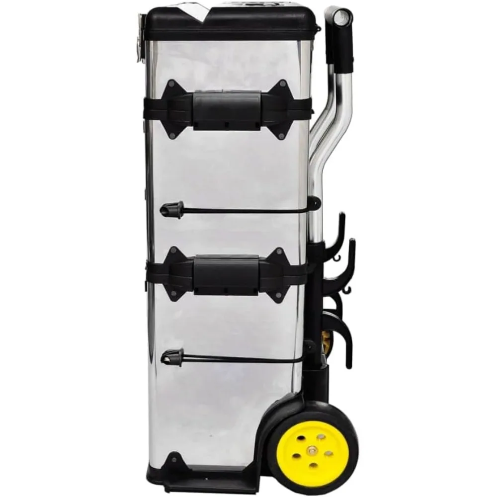 3-секционный портативный ящик для инструментов на колесиках из нержавеющей стали — регулируемый, мобильный и компактный ящик для хранения