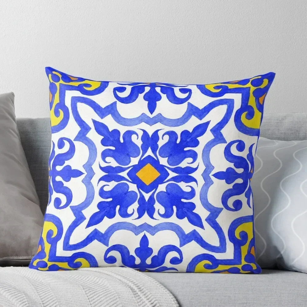 

Portuguese azulejo tiles. Blue and white gorgeous seamless patterns. Throw Pillow Cushion Cover Cusions Cover pillow