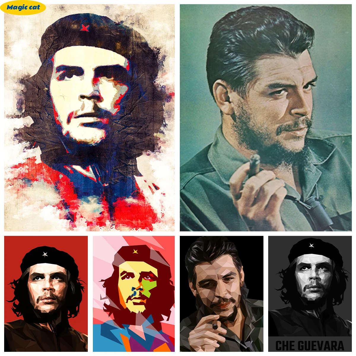 

Ernesto Guevara Diamond Painting Kit Famous Revolutionary Diy Diamond Embroidery Cross Stitch Portrait Home Wall Decor Hand Gift