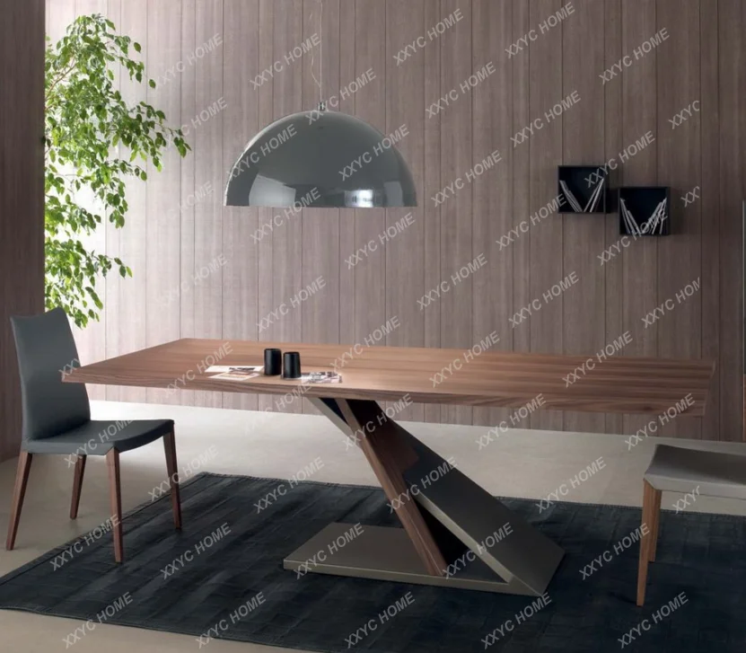 

A49 Simple Modern Conference Table Solid Wood Long Table Home Workbench Light Luxury Long Desk