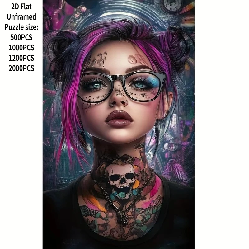 

Jigsaw Puzzle Adult Vibrant Pink Hair Home Decor Adults Puzzle Games Family Fun Floor Puzzles Educational Toys for Kids