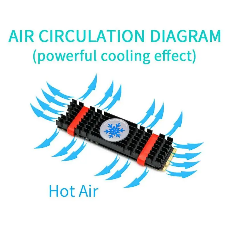 Disipador térmico M2 de aluminio, disipador de calor extruido para PCIe NVMe NGFF 2280 SSD, disipación de calor, Enfriador de refrigeración, almohadilla térmica de silicona