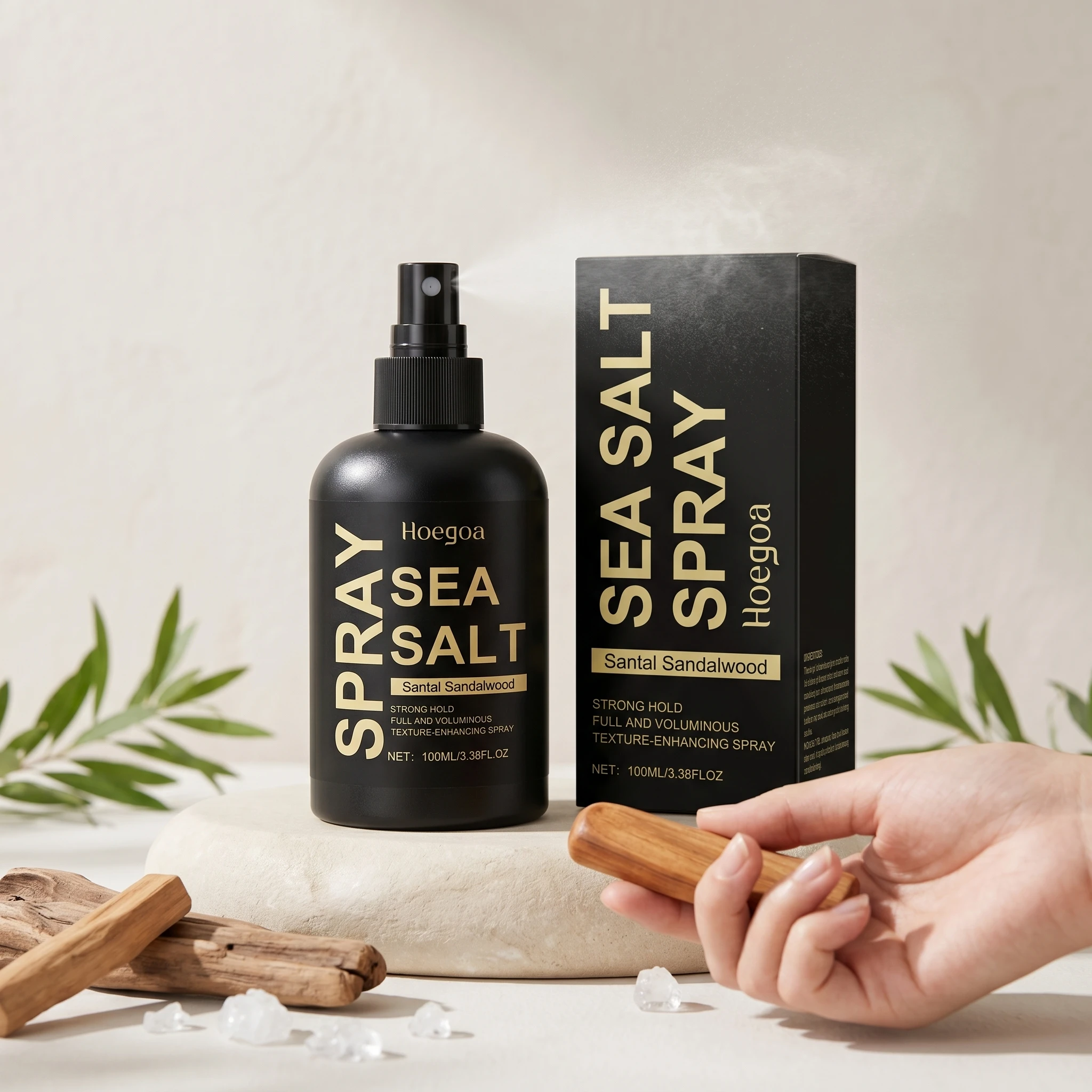 Meersalz-Styling-Spray: Gegen Frizz, für Fixierung und Volumen – für hochwertige, flauschige Locken und Textur am Kopfoberteil – Detail 3