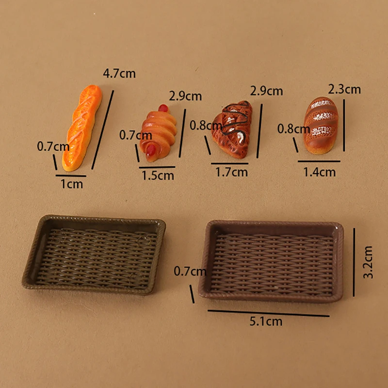 Juego de bandeja de pan de simulación de casa de muñecas para niños, cocina, decoración de comida, accesorios de casa de muñecas, juguetes de juego de simulación, 1:12