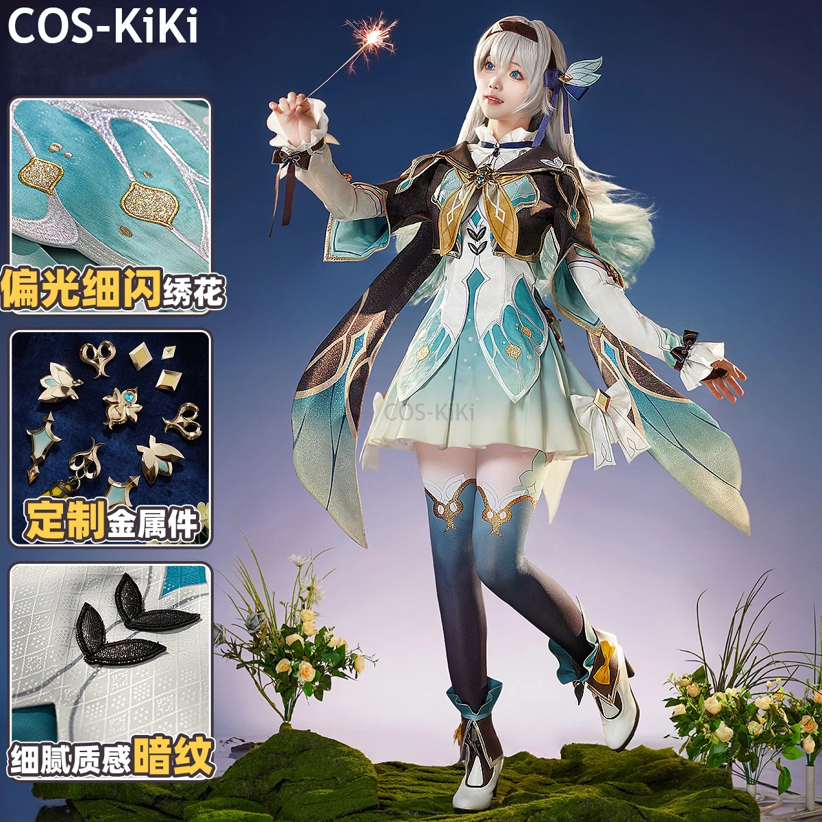 COS-KiKi Honkai: Star Rail Firefly Game Suit Elegant Lovely Dress Cosplay Costume Halloween Party Role Play Outfit Women