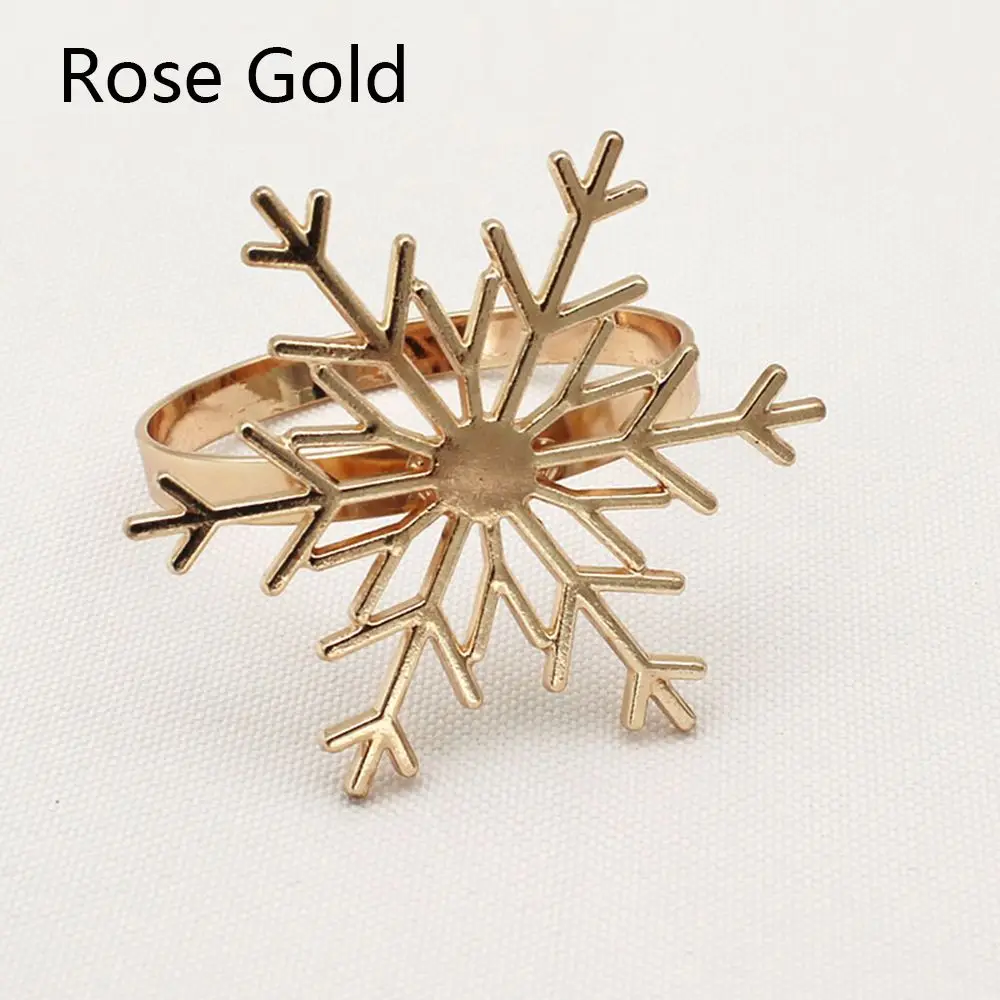 

Kitchen & Bar Home Supplies Table Decoration Napkin Rings Snowflake Shaped Mouth Ring Dinning Table Setting