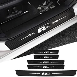 Car Door Sill Protector Threshold Stickers for Volkswagen VW Rline R Line Badge Golf POLO Trunk Door Anti Scratch Trim Strips