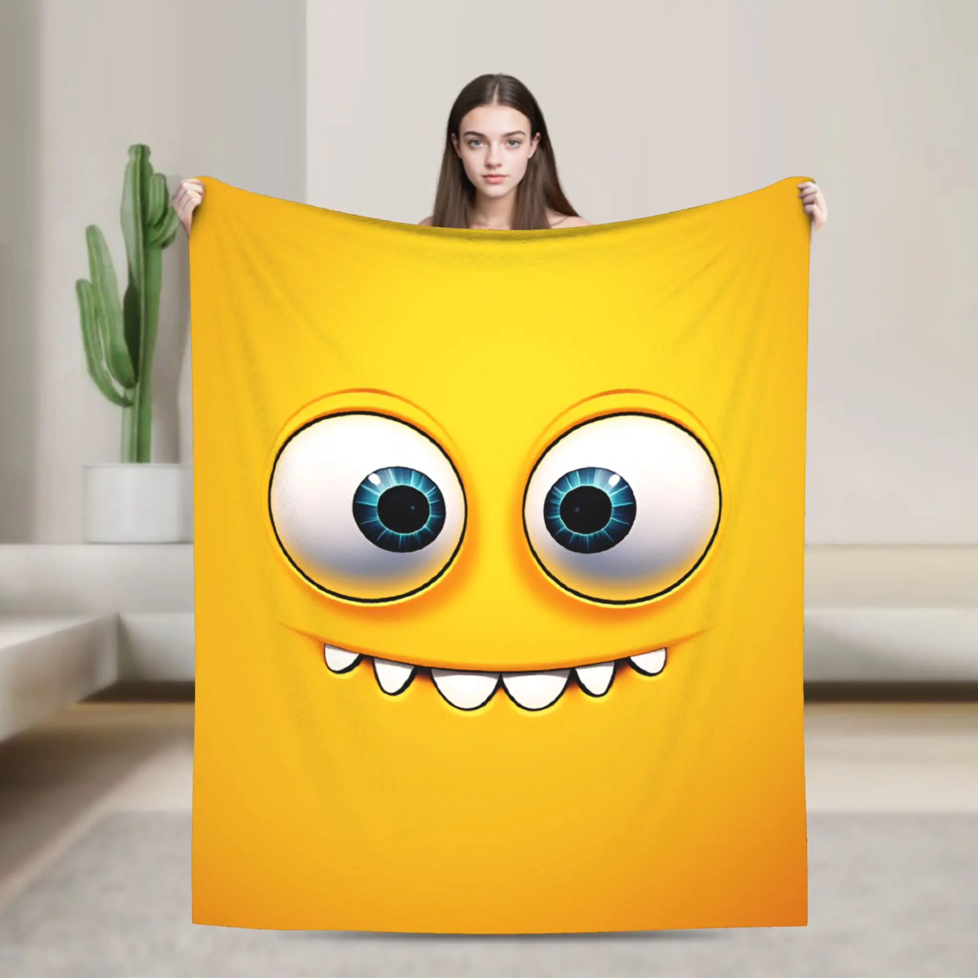 An Evil Looking Face Funny Meme Flannel Blankets Kids Warm Comfy Bedding Throws Winter Living Room Bedspread Sofa Bed Cover