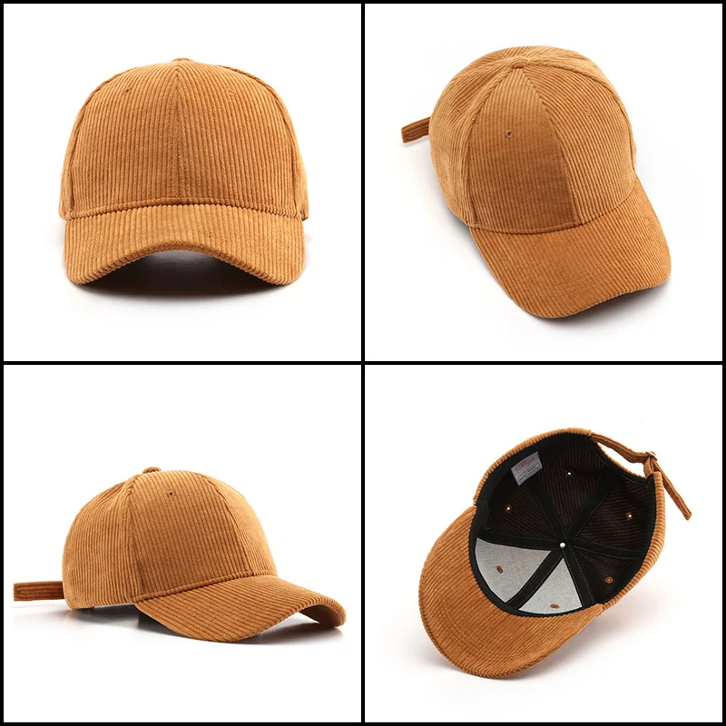 Corduroy Baseball Cap for Men Women Trucker Cap Winter Unisex Vintage Baseball Hat Outdoor Adjustable Hip Hop Gorras Snapback